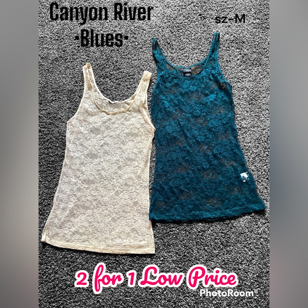 Canyon River Blues Lace Tank Tops